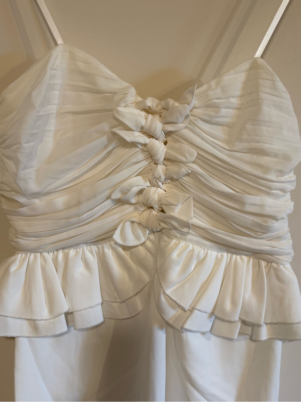 NWT Jill Jill Stuart White Ruched Peplum Midi Dress Size 10 - Picture 3 of 7